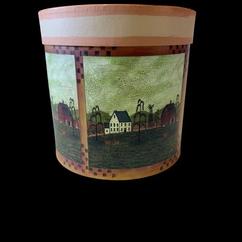 M.J. McNosky Stackable Primitive‎ Folk Art Farmhouse Storage Boxes Decor 4pc